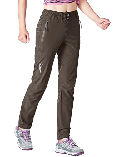 Rdruko Wanderhose Damen Outdoorhose Leichte Schnelltrocknend Trekkinghose UV-Schutz UPF 50+ Funktionshose Atmungsaktiv Hosen Sommer-Braun M von Rdruko