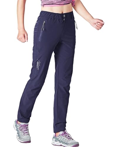 Rdruko Wanderhose Damen Outdoorhose Leichte Schnelltrocknend Trekkinghose UV-Schutz UPF 50+ Funktionshose Atmungsaktiv Hosen Sommer-Dunkelblau XXL von Rdruko