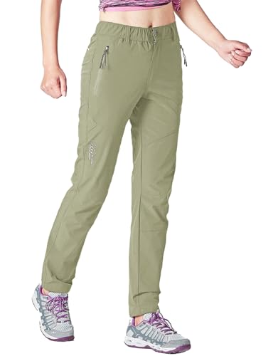 Rdruko Wanderhose Damen Outdoorhose Leichte Schnelltrocknend Trekkinghose UV-Schutz UPF 50+ Funktionshose Atmungsaktiv Hosen Sommer-Hellgrün M von Rdruko