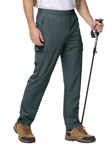 Rdruko Wanderhose Herren Leichte Outdoorhose Wasserdicht Cargohose Freizeithose Schnelltrocknend Funktionshose für Camping Trekking Radfahren (Kühles Grau S) von Rdruko