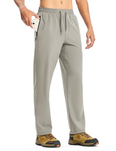 Rdruko Wanderhose Herren Outdoorhose Lang Sporthose Leicht Schnelltrocknend Trekkinghose Sommer Freizeithose Stretch Männer-Hellgrau XXL von Rdruko