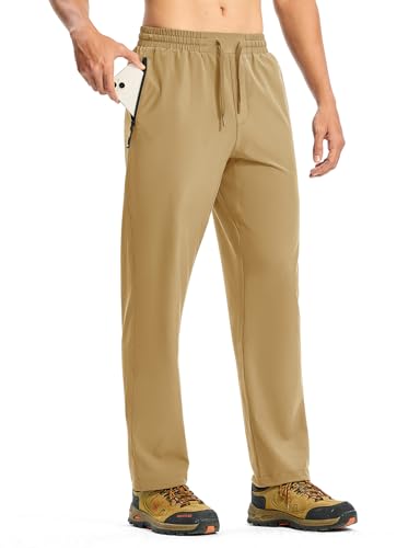 Rdruko Wanderhose Herren Outdoorhose Lang Sporthose Jogginghose Leicht Trainingshose Trekkinghose Sommer Freizeithose Stretch Männer-Khaki XL von Rdruko