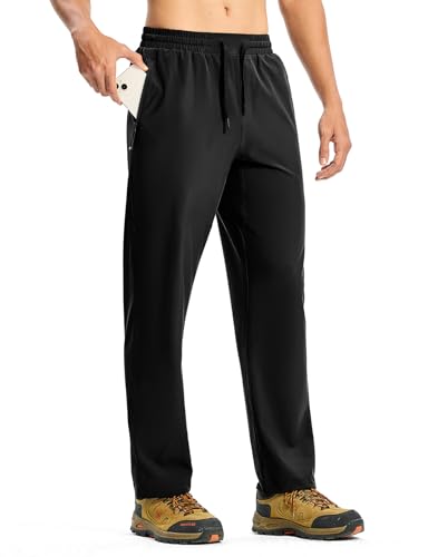 Rdruko Wanderhose Herren Outdoorhose Lang Sporthose Jogginghose Leicht Trainingshose Trekkinghose Sommer Freizeithose Stretch Männer-Schwarz XL von Rdruko