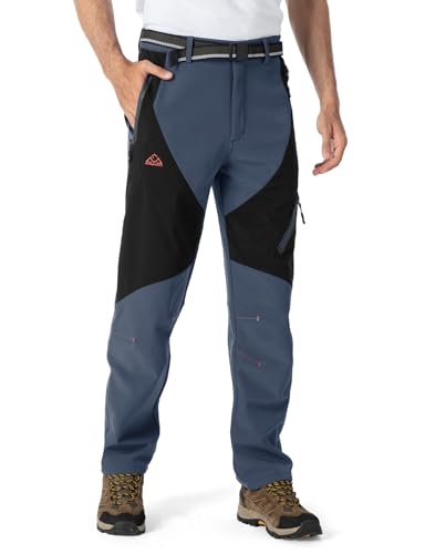 Rdruko Skihose Herren Wanderhose Winter Softshellhose Wasserdicht Winterhose Schneehose GefüTtert Outdoorhose Snowboardhose Thermohose-kaltes Grau 36 von Rdruko
