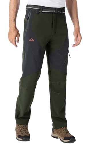 Rdruko Winterhose Herren Fleece Softshellhose Wasserdicht Gefüttert Wanderhose Skihose Winter Thermo Outdoorhose Lang Snowboardhose für Männer-Armeegrün 32 Rdruko Winterhose Herren Fleece Softshellhose Wasserdicht Gefüttert Wanderhose Skihose Winter Thermo Outdoorhose Lang Snowboardhose für Männer-Armeegrün 32 von Rdruko