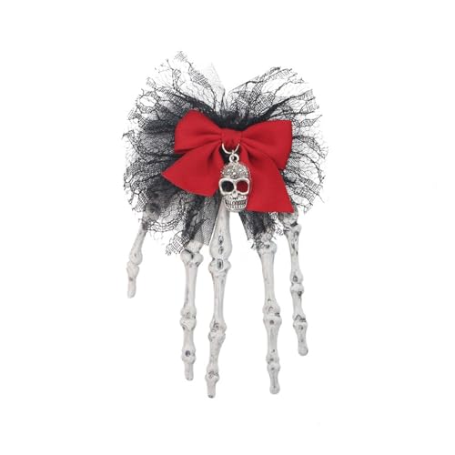 Rdxanc 1 x Halloween-Haarspange mit Skelett-Hand, lustiges Kostüm-Accessoire, leichtes Design für Partys und den Alltag von Rdxanc
