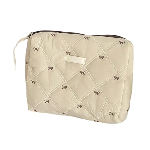 Rdxanc Große Kapazität, tragbare Kosmetiktasche mit Schleifen-Design, für Damen und Mädchen, Reise-Make-up, organisiert mit mehreren Fächern von Rdxanc