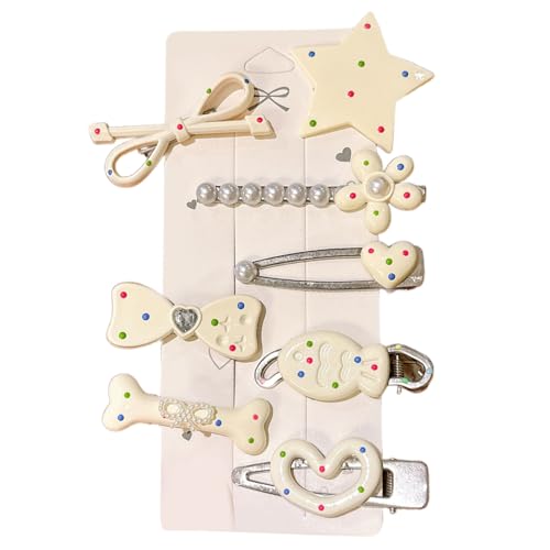 Rdxanc Haarspangen mit Sternen, rutschfest, Entenschnabel-Haarspangen, Haarnadeln für Damen und Mädchen, Haarstyling-Zubehör, 8 Stück von Rdxanc