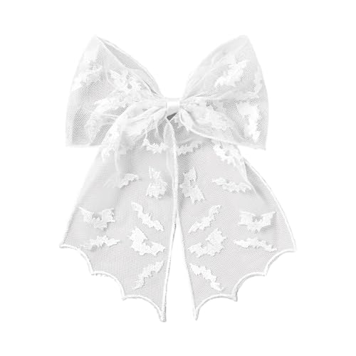Rdxanc Halloween Fledermaus Haarspange Spitze Schleier Haarnadel für Frauen Cosplay Kostüm Zubehör mit Tüll Stickerei Schleife von Rdxanc