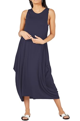 Re Tech UK - Damen Hängerkleid - lockere Passform - Rundhalsausschnitt - ärmellos - Dunkelblau - 40-42 von Re Tech UK