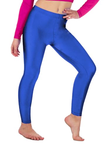 Re Tech UK - Mädchen Leggings - für Gymnastik, Tanzen & Ballett - glänzend - elastisch - Königsblau - 13-14 Jahre von Re Tech UK