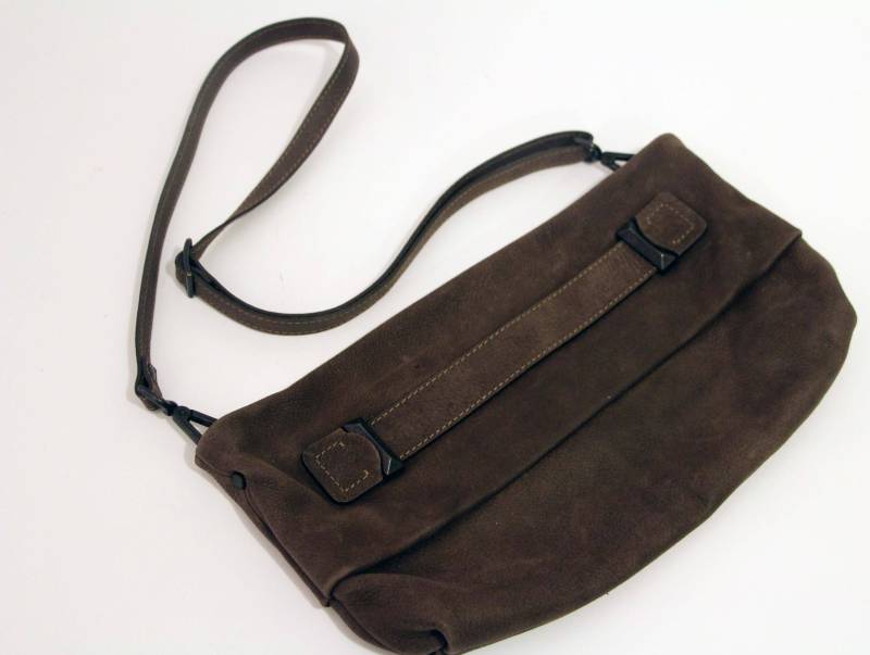 Designer Desiree Lupi Weiche Braune Leder Handtasche Clutch Designer Desiree Lupi Weiche Braune Leder Handtasche Clutch von ReBaggedElegance
