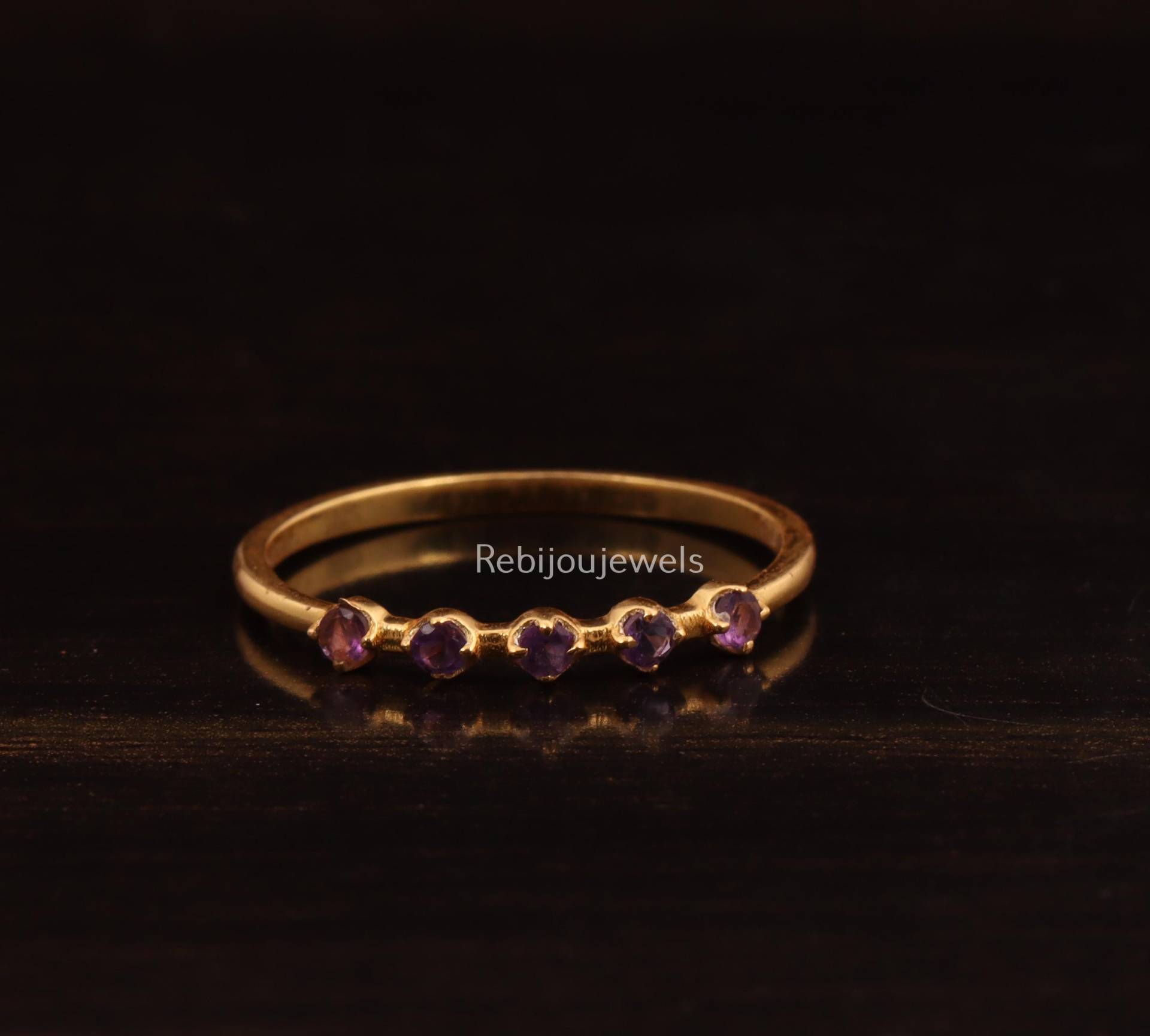Lila Amethyst Verlobungsring, 14K Gold Band, Boho Schmuck, Versprechen & Ehering von ReBijouJewels