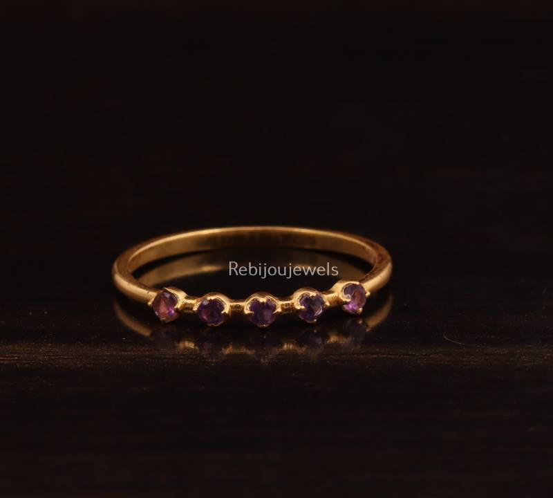 Lila Amethyst Verlobungsring, 14K Gold Band, Boho Schmuck, Versprechen & Ehering von ReBijouJewels