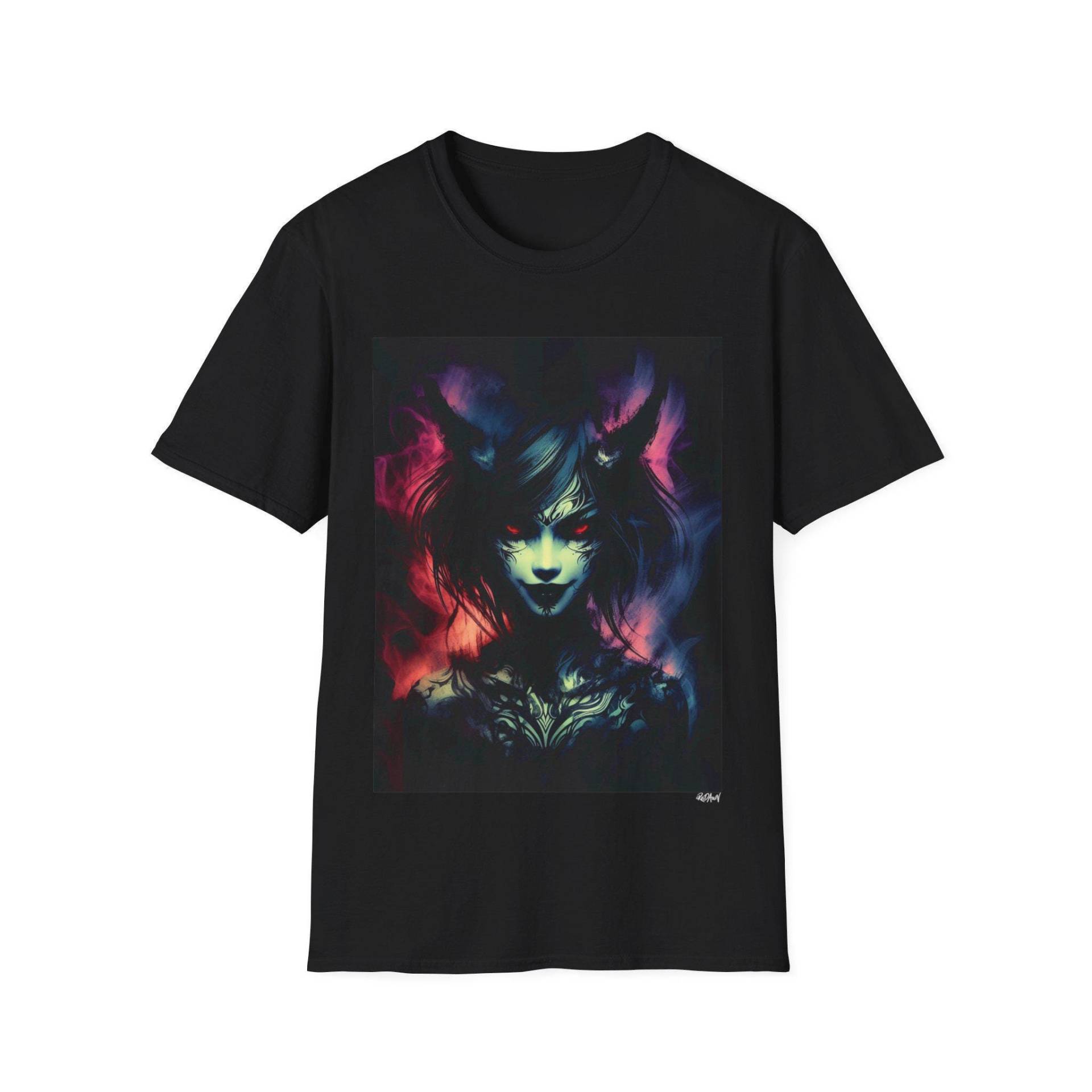 Eu| Softstyle T-Shirt - Don't Mess With Me Dark Color Demonic Girl Alternative Fantasy Everyday Goth Gothic Witch -Unisex- By Redawn von ReDawnDesign