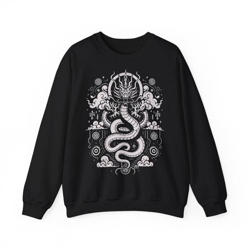 Eu| Sweatshirt "Shenlong" Alternative Fantasy Darkwear Everyday Goth Gothic Dark Obscure Witch - Unisex By Redawn von ReDawnDesign