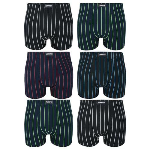 6er Pack Herren Boxershorts Übergröße M L XL 2XL 3XL 4XL 5XL 6XL 7XL 8XL 9XL Baumwolle Retro Streifen Unterhosen, Größe:9XL von ReKoe