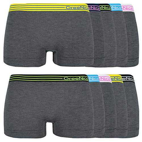 ReKoe 10er Pack Damen Hotpants Microfaser Pants Unterwäsche Pantys Slip Unterhose, Größe:L-XL = 40/42 von ReKoe