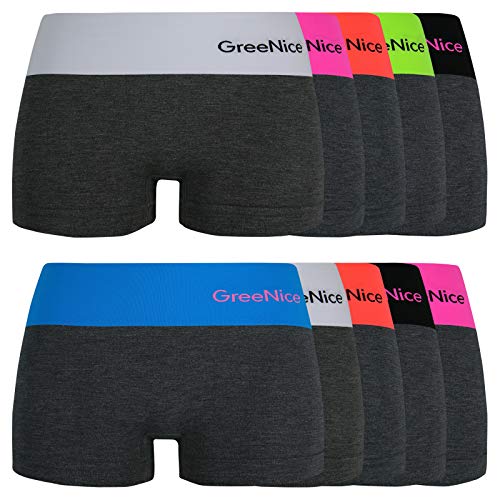 ReKoe 10er Pack Damen Hotpants Unterhose Panty Unterwäsche Microfaser Dessous Gogo, Größe:S-M = 36/38 von ReKoe