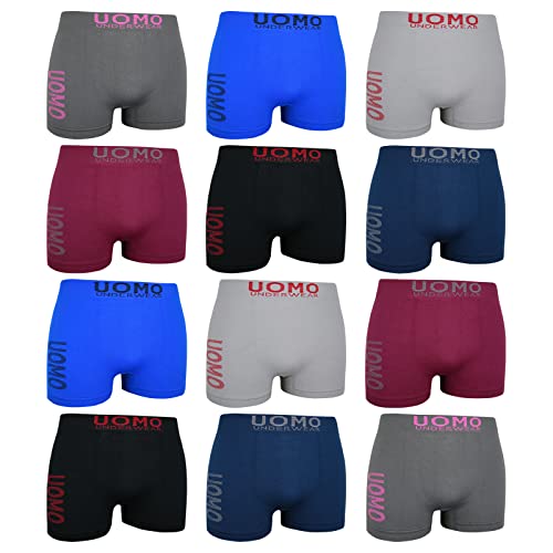 ReKoe 12er Pack Boxershorts Microfaser Unterwäsche Uni Farben schwarz blau grau Uomo, Größe:M/L ReKoe 12er Pack Boxershorts Microfaser Unterwäsche Uni Farben schwarz blau grau Uomo, Größe:M/L von ReKoe