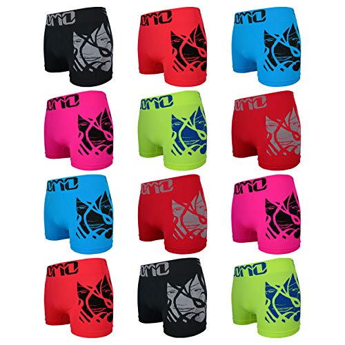 ReKoe 12er Pack Boxershorts Pants Shorts Unterwäsche Neon Farben mit Motiv Uomo Tattoo, Größe:M/L von ReKoe