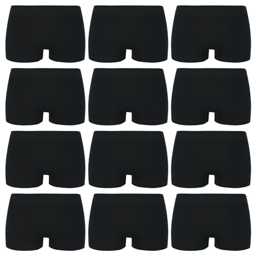 ReKoe 12er Pack Damen Hotpants Unterhose Pants Tanga Panty Unterwäsche Slip S M L XL, Größe:L-XL = 40/42 von ReKoe