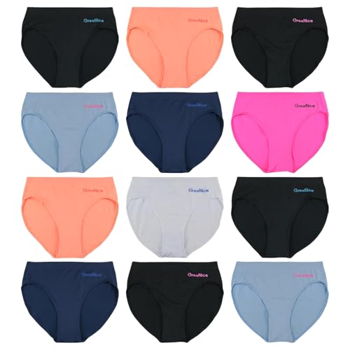 ReKoe 12er Pack Damen Slip Microfaser Unterhose Panty Unterwäsche Uni Farben Schlüpfer, Größe:XL-XXL = 42/44 von ReKoe