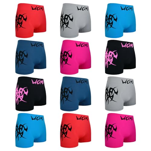 ReKoe 12er Pack Microfaser Uomo Tattoo Traibel Unterwäsche Pants Herren Boxershorts, Größe:XL/XXL von ReKoe