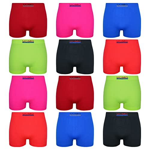 ReKoe 12er Pack Microfaser Uomo Uni Unterwäsche Pants Herren Boxershorts Fitness, Größe:M/L von ReKoe