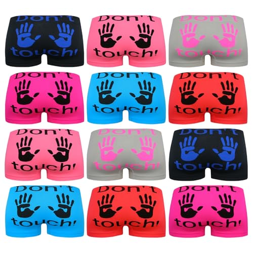 ReKoe 12er Pack Seamless Hotpants Panty Mikrofaser mit Don't Touch Unterw�sche Dessous, Gr��e:L-XL = 40/42 von ReKoe