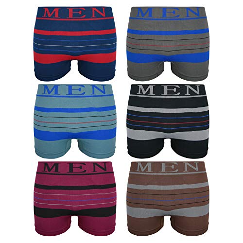 ReKoe 6er Pack Boxershorts Microfaser Streifen Unterwäsche Pants Herren Men Shorts, Größe:XL/XXL von ReKoe