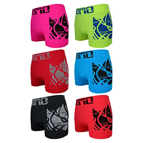 ReKoe 6er Pack Boxershorts Pants Shorts Unterwäsche Neon Farben mit Motiv Uomo Tattoo, Größe:XL/XXL von ReKoe