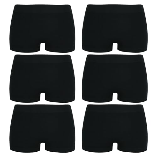 ReKoe 6er Pack Damen Hotpants Unterhose Pants Tanga Panty Unterwäsche Slip S M L XL, Größe:S-M = 36/38 von ReKoe