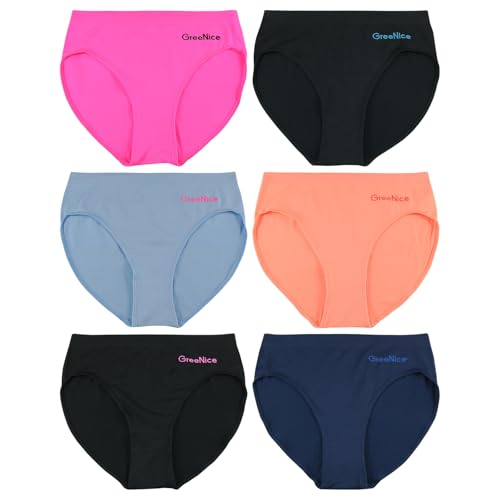 ReKoe 6er Pack Damen Slip Microfaser Unterhose Panty Unterwäsche Uni Farben Schlüpfer, Größe:XL-XXL = 42/44 von ReKoe