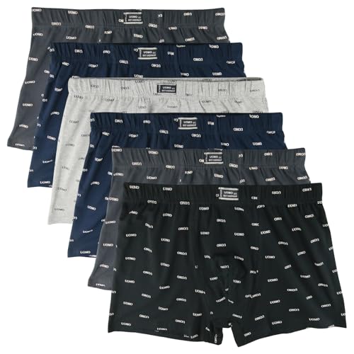 ReKoe 6er Pack Herren Boxershorts Baumwolle Übergröße Uomo Unterhosen 4XL 5XL 6XL 7XL, Größe:5XL von ReKoe