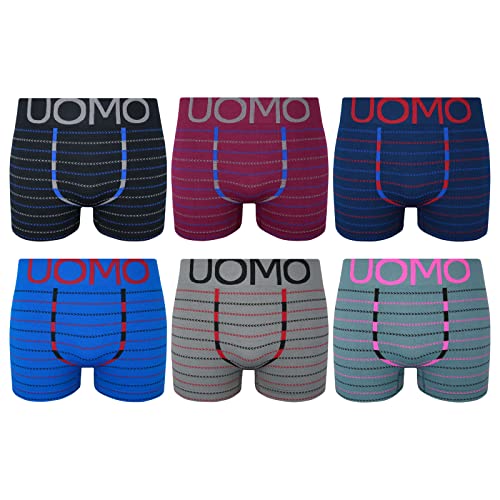 ReKoe 6er Pack Herren Boxershorts Microfaser Uomo Men S-XXL Unterhose Unterwäsche Verschiedene Modelle (Modelle 10), Größe:M/L von ReKoe
