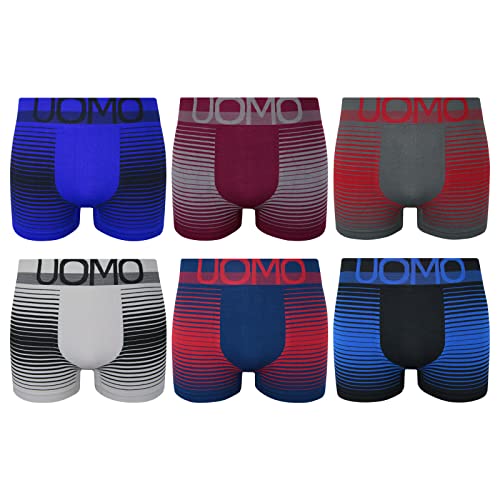 ReKoe 6er Pack Herren Boxershorts Microfaser Uomo Men S-XXL Unterhose Unterwäsche Verschiedene Modelle (Modelle 12), Größe:XL/XXL von ReKoe