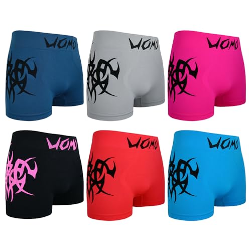 ReKoe 6er Pack Herren Boxershorts Microfaser Uomo Men S-XXL Unterhose Unterwäsche Verschiedene Modelle (Modelle 15), Größe:XL/XXL von ReKoe