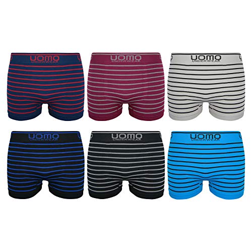 ReKoe 6er Pack Herren Boxershorts Microfaser Uomo Men S-XXL Unterhose Unterwäsche Verschiedene Modelle (Modelle 21), Größe:M/L von ReKoe