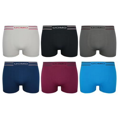 ReKoe 6er Pack Herren Boxershorts Microfaser Uomo Men S-XXL Unterhose Unterwäsche Verschiedene Modelle (Modelle 4), Größe:XL/XXL von ReKoe