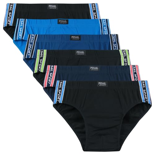 ReKoe 6er Pack Herren Slip Baumwolle Briefs Unterhosen Unterwäsche L XL XXL 3XL, Größe:L von ReKoe