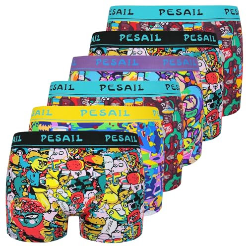 ReKoe 6er Pack Jungen Kinder Boxershorts Modal Baumwolle Unterhose Flasche Monster, Größe:134-140 von ReKoe