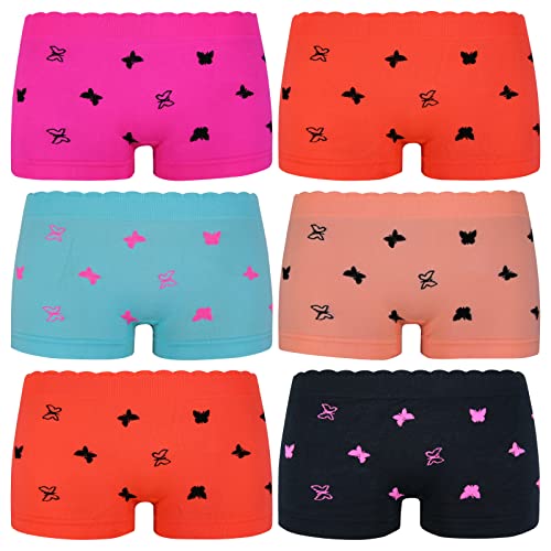 ReKoe 6er Pack Mädchen Panty Microfaser Kids Schmetterling Butterfly Unterwäsche Girl, Größe:110-122 von ReKoe