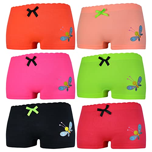 ReKoe 6er Pack Mädchen Panty Microfaser Kinder Unterhose Schmetterling Butterfly Girl, Größe:134-146 von ReKoe