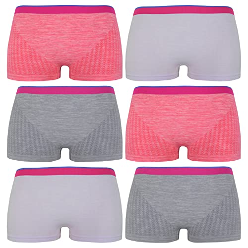 ReKoe 6er Pack Mädchen Panty Microfaser Kinder Unterwäsche Sterne Muster Short Pants, Größe:122-134 von ReKoe