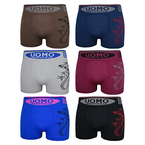 ReKoe 6er Pack Microfaser Uomo Sport Unterwäsche Pants Herren Boxershorts mit Tier, Größe:XL/XXL von ReKoe