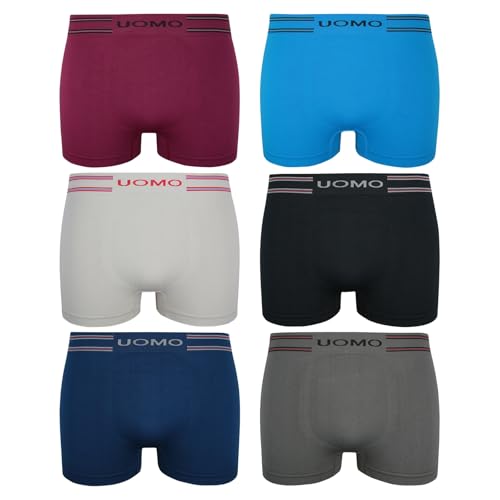 ReKoe 6er Pack Microfaser Uomo Uni Farben Unterwäsche Pants Herren Boxershorts, Größe:M/L von ReKoe