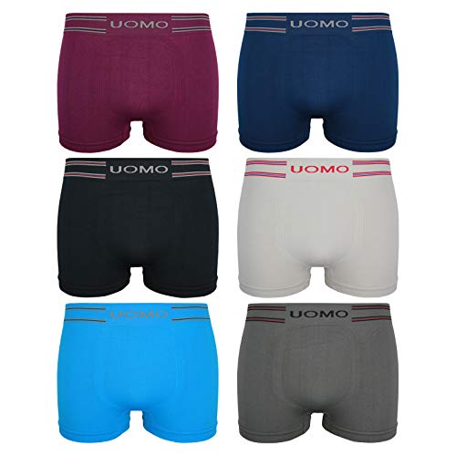 ReKoe 6er Pack Microfaser Uomo Uni Farben Unterwäsche Pants Herren Boxershorts, Größe:M/L von ReKoe