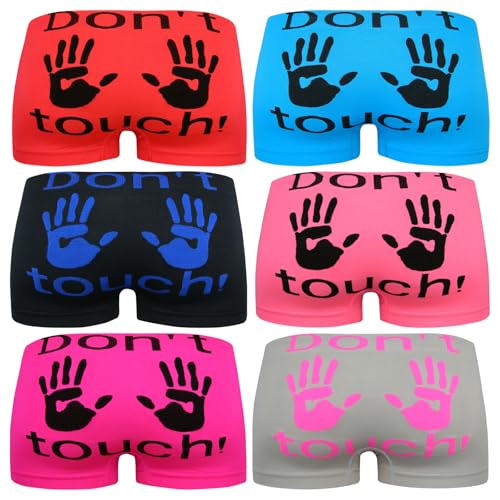 ReKoe 6er Pack Seamless Hotpants Panty Mikrofaser mit Don't Touch! Unterw�sche Dessous, Gr��e:L-XL = 40/42 von ReKoe