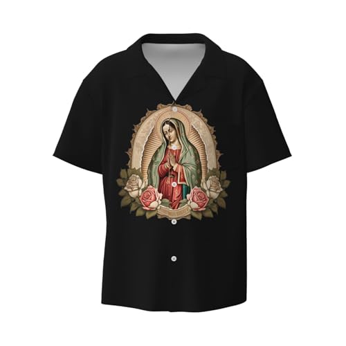 ReLuB Funky Hawaii-Hemd für Herren, Grafik, Button-Down-Strandhemden, Design-Muster, Urlaubshemden, Mutter Jesu Maria, XL von ReLuB